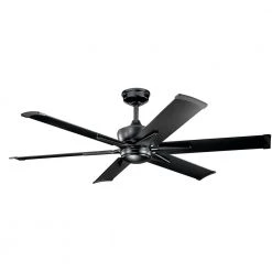 Szeplo II 60 in. Integrated LED Indoor Satin Black Downrod Mount Ceiling Fan with Light Kit and Wall Control by KICHLER -Kichler Sales satin black kichler ceiling fans with lights 300300sbk c3 1000
