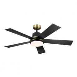 Grace 52 in. Integrated LED Indoor Satin Black Down Rod Mount Ceiling Fan with Light and Remote by KICHLER