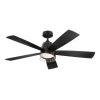 Dawn 52 in. Integrated LED Indoor Satin Black Down Rod Mount Ceiling Fan with Light and Remote by KICHLER -Kichler Sales satin black kichler ceiling fans with lights 300319sbk 64 1000
