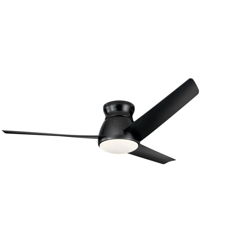 Eris 60 in. Integrated LED Indoor Satin Black Flush Mount Ceiling Fan with Light Kit and Wall Control by KICHLER 3 Eris 60 in. Integrated LED Indoor Satin Black Flush Mount Ceiling Fan with Light Kit and Wall Control by KICHLER