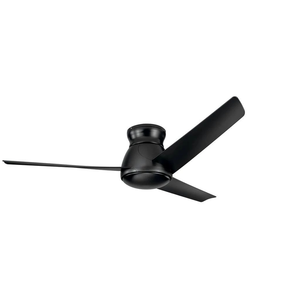 Eris 60 in. Integrated LED Indoor Satin Black Flush Mount Ceiling Fan with Light Kit and Wall Control by KICHLER 4 Eris 60 in. Integrated LED Indoor Satin Black Flush Mount Ceiling Fan with Light Kit and Wall Control by KICHLER - Image 2