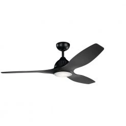 Jace 60 in. Integrated LED Indoor Satin Black Downrod Mount Ceiling Fan with Light Kit and Wall Control by KICHLER