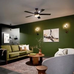 Salvo 56 in. Integrated LED Indoor Satin Black Downrod Mount Ceiling Fan with Wall Control by KICHLER -Kichler Sales satin black kichler ceiling fans with lights 330045sbk 44 1000