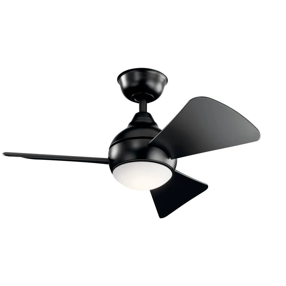 Sola 34 in. Integrated LED Indoor Satin Black Flush Mount Ceiling Fan with Light Kit and Wall Control by KICHLER 7 Sola 34 in. Integrated LED Indoor Satin Black Flush Mount Ceiling Fan with Light Kit and Wall Control by KICHLER - Image 5