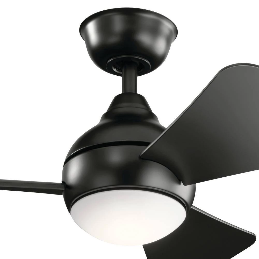 Sola 34 in. Integrated LED Indoor Satin Black Flush Mount Ceiling Fan with Light Kit and Wall Control by KICHLER 8 Sola 34 in. Integrated LED Indoor Satin Black Flush Mount Ceiling Fan with Light Kit and Wall Control by KICHLER - Image 6