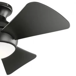 Sola 34 in. Integrated LED Indoor Satin Black Flush Mount Ceiling Fan with Light Kit and Wall Control by KICHLER 13 Sola 34 in. Integrated LED Indoor Satin Black Flush Mount Ceiling Fan with Light Kit and Wall Control by KICHLER -Kichler Sales satin black kichler ceiling fans with lights 330150sbk 4f 1000