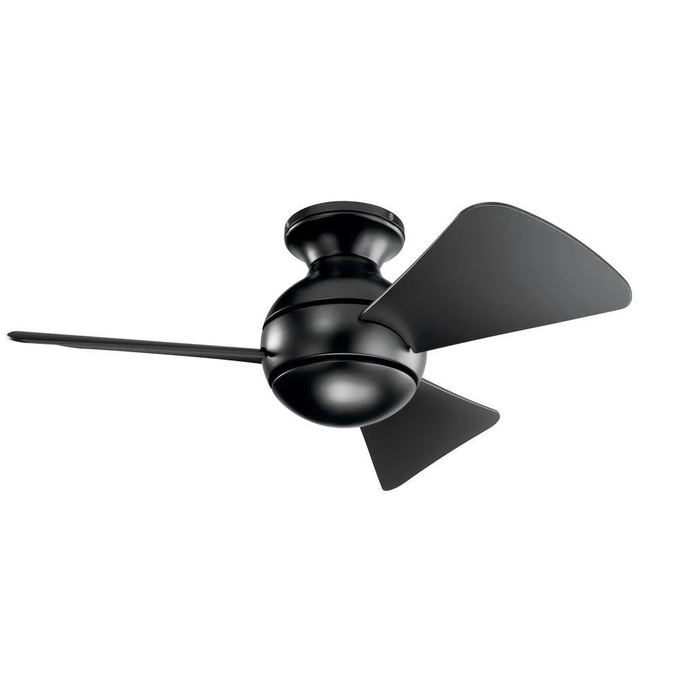 Sola 34 in. Integrated LED Indoor Satin Black Flush Mount Ceiling Fan with Light Kit and Wall Control by KICHLER 10 Sola 34 in. Integrated LED Indoor Satin Black Flush Mount Ceiling Fan with Light Kit and Wall Control by KICHLER - Image 8