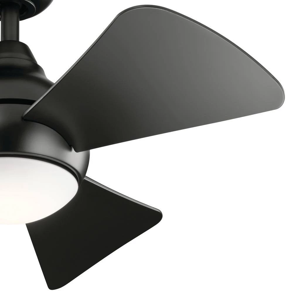Sola 34 in. Integrated LED Indoor Satin Black Flush Mount Ceiling Fan with Light Kit and Wall Control by KICHLER 9 Sola 34 in. Integrated LED Indoor Satin Black Flush Mount Ceiling Fan with Light Kit and Wall Control by KICHLER - Image 7