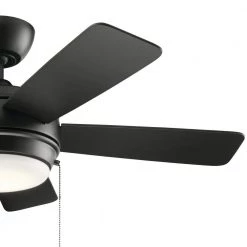 Starkk 42 in. Integrated LED Indoor Satin Black Downrod Mount Ceiling Fan with Light Kit and Pull Chain by KICHLER 13 Starkk 42 in. Integrated LED Indoor Satin Black Downrod Mount Ceiling Fan with Light Kit and Pull Chain by KICHLER -Kichler Sales satin black kichler ceiling fans with lights 330171sbk fa 1000