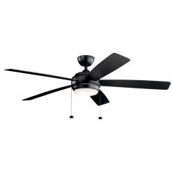 Starkk 60 in. Integrated LED Indoor Satin Black Downrod Mount Ceiling Fan with Light Kit and Pull Chain by KICHLER 11 Starkk 60 in. Integrated LED Indoor Satin Black Downrod Mount Ceiling Fan with Light Kit and Pull Chain by KICHLER -Kichler Sales satin black kichler ceiling fans with lights 330180sbk 1f 1000