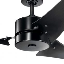 Motu 60 in. Indoor Satin Black Downrod Mount Ceiling Fan with Wall Control by KICHLER -Kichler Sales satin black kichler ceiling fans without lights 330010sbk 4f 1000
