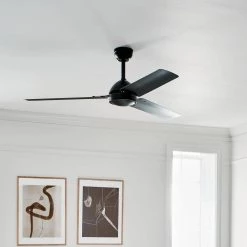 Todo 56 in. Indoor/Outdoor Satin Black Downrod Mount Ceiling Fan with Wall Control by KICHLER -Kichler Sales satin black kichler ceiling fans without lights 330025sbk 44 1000
