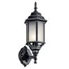 Chesapeake 17 in. 1-Light Satin Black Outdoor Light Wall Sconce with Satin Etched Glass (1-Pack) by KICHLER -Kichler Sales satin black kichler outdoor sconces 49255bks 64 1000
