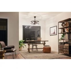 Cavelli 13 in. LED Indoor Satin Natural Bronze Downrod Mount Ceiling Fan with Light with Wall Switch by KICHLER -Kichler Sales satin natural bronze kichler ceiling fans with lights 300040snb 44 1000