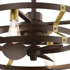 Cavelli 13 in. LED Indoor Satin Natural Bronze Downrod Mount Ceiling Fan with Light with Wall Switch by KICHLER -Kichler Sales satin natural bronze kichler ceiling fans with lights 300040snb c3 1000