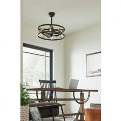 Cavelli 13 in. LED Indoor Satin Natural Bronze Downrod Mount Ceiling Fan with Light with Wall Switch by KICHLER -Kichler Sales satin natural bronze kichler ceiling fans with lights 300040snb fa 1000