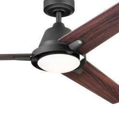 Bezel 52 in. Integrated LED Indoor Satin Natural Bronze Down Rod Mount Ceiling Fan with Light and Remote by KICHLER 19 Bezel 52 in. Integrated LED Indoor Satin Natural Bronze Down Rod Mount Ceiling Fan with Light and Remote by KICHLER -Kichler Sales satin natural bronze kichler ceiling fans with lights 300318snb 1f 1000