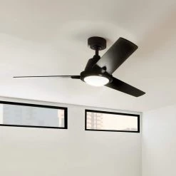 Bezel 52 in. Integrated LED Indoor Satin Natural Bronze Down Rod Mount Ceiling Fan with Light and Remote by KICHLER 20 Bezel 52 in. Integrated LED Indoor Satin Natural Bronze Down Rod Mount Ceiling Fan with Light and Remote by KICHLER -Kichler Sales satin natural bronze kichler ceiling fans with lights 300318snb 44 1000