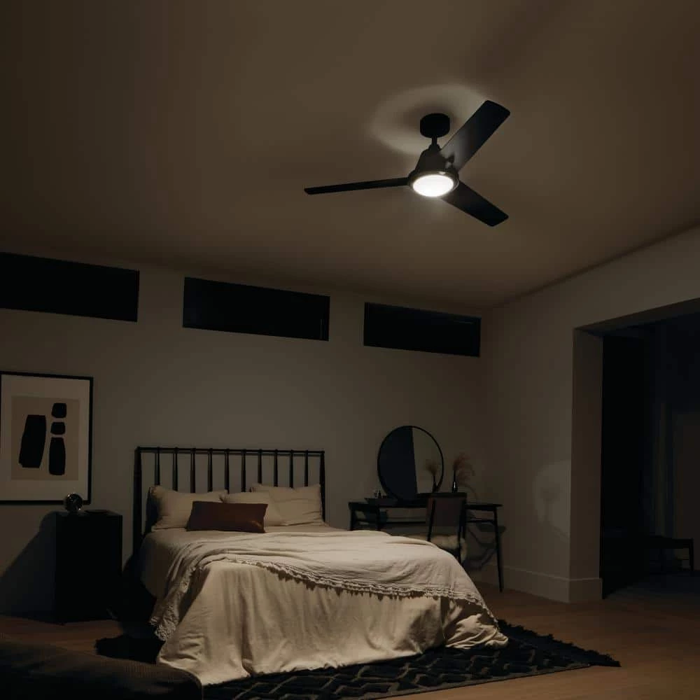 Bezel 52 in. Integrated LED Indoor Satin Natural Bronze Down Rod Mount Ceiling Fan with Light and Remote by KICHLER 12 Bezel 52 in. Integrated LED Indoor Satin Natural Bronze Down Rod Mount Ceiling Fan with Light and Remote by KICHLER - Image 10