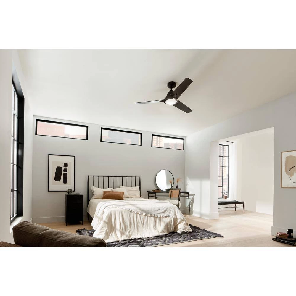 Bezel 52 in. Integrated LED Indoor Satin Natural Bronze Down Rod Mount Ceiling Fan with Light and Remote by KICHLER 13 Bezel 52 in. Integrated LED Indoor Satin Natural Bronze Down Rod Mount Ceiling Fan with Light and Remote by KICHLER - Image 11