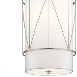 Birkleigh 1-Light Satin Nickel Transitional Kitchen Pendant Hanging Light with Satin Etched Glass by KICHLER -Kichler Sales satin nickel kichler chandeliers 52073sn 4f 1000