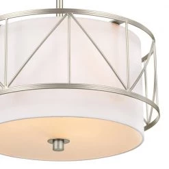 Birkleigh 14 in. 3-Light Satin Nickel Art Deco Kitchen Convertible Pendant Hanging Light/Semi Flush by KICHLER -Kichler Sales satin nickel kichler chandeliers 52074sn 4f 1000