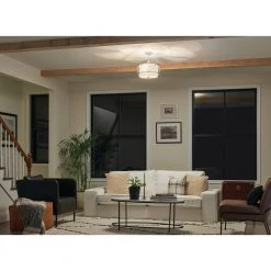 Birkleigh 14 in. 3-Light Satin Nickel Art Deco Kitchen Convertible Pendant Hanging Light/Semi Flush by KICHLER -Kichler Sales satin nickel kichler chandeliers 52074sn 76 1000