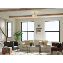 Birkleigh 14 in. 3-Light Satin Nickel Art Deco Kitchen Convertible Pendant Hanging Light/Semi Flush by KICHLER -Kichler Sales satin nickel kichler chandeliers 52074sn fa 1000