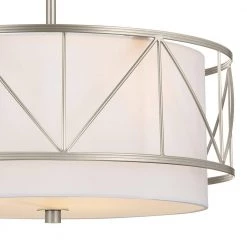 Birkleigh 18 in. 3-Light Satin Nickel Art Deco Kitchen Convertible Pendant Hanging Light/Semi Flush by KICHLER -Kichler Sales satin nickel kichler chandeliers 52075sn 4f 1000