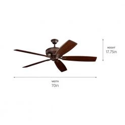 Monarch 70 in. Indoor Tannery Bronze Downrod Mount Ceiling Fan with Wall Control by KICHLER -Kichler Sales tannery bronze kichler ceiling fans without lights 300206tz fa 1000