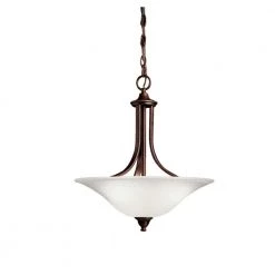 Dover 3-Light Tannery Bronze Transitional Kitchen Convertible Center Bowl Pendant Hanging Light/Semi Flush by KICHLER