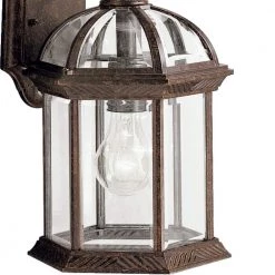 Barrie 15.5 in. 1-Light Tannery Bronze Outdoor Light Wall Sconce with Clear Beveled Glass (1-Pack) by KICHLER -Kichler Sales tannery bronze kichler outdoor sconces 9735tz c3 1000