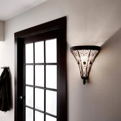 Marchesa 1-Light Terrene Bronze Bathroom Indoor Wall Sconce with Piastra Glass Shade by KICHLER 13 Marchesa 1-Light Terrene Bronze Bathroom Indoor Wall Sconce with Piastra Glass Shade by KICHLER -Kichler Sales terrene bronze kichler vanity lighting 45131trz 44 1000