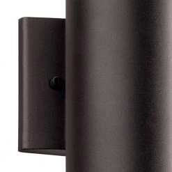 Independence 12 in. 1-Light Textured Architectural Bronze Integrated LED Outdoor Light Wall Cylinder (1-Pack) by KICHLER -Kichler Sales textured architectural bronze kichler outdoor sconces 11251azt30 4f 1000