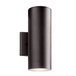 Independence 12 in. 1-Light Textured Architectural Bronze Integrated LED Outdoor Light Wall Cylinder (1-Pack) by KICHLER