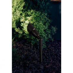 7.5 in. 12V Textured Architectural Bronze Low Voltage Outdoor Weather Resistant Drop-In Spotlight w/No Bulbs Included by KICHLER -Kichler Sales textured architectural bronze kichler spotlights 15374azt 44 1000