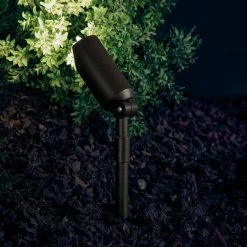 6 in. 12-Volt Textured Architectural Bronze Low Voltage Outdoor Weather Resistant Drop-In Spotlight w/No Bulbs Included by KICHLER -Kichler Sales textured architectural bronze kichler spotlights 15384azt 31 1000