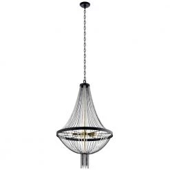 Alexia 5-Light Textured Black Traditional Dining Room Chandelier by KICHLER