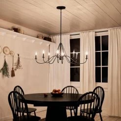 Freesia 8-Light Textured Black Vintage Dining Room Oval Chandelier by KICHLER 17 Freesia 8-Light Textured Black Vintage Dining Room Oval Chandelier by KICHLER -Kichler Sales textured black kichler chandeliers 52457bkt 76 1000