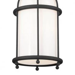 Topiary 1-Light Textured Black Vintage Cage Kitchen Pendant Hanging Light with Opal Glass Shade by KICHLER -Kichler Sales textured black kichler chandeliers 52464bkt 4f 1000