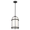 Topiary 1-Light Textured Black Vintage Cage Kitchen Pendant Hanging Light with Opal Glass Shade by KICHLER -Kichler Sales textured black kichler chandeliers 52464bkt 64 1000