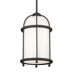 Topiary 1-Light Textured Black Vintage Cage Kitchen Pendant Hanging Light with Opal Glass Shade by KICHLER -Kichler Sales textured black kichler chandeliers 52464bkt c3 1000