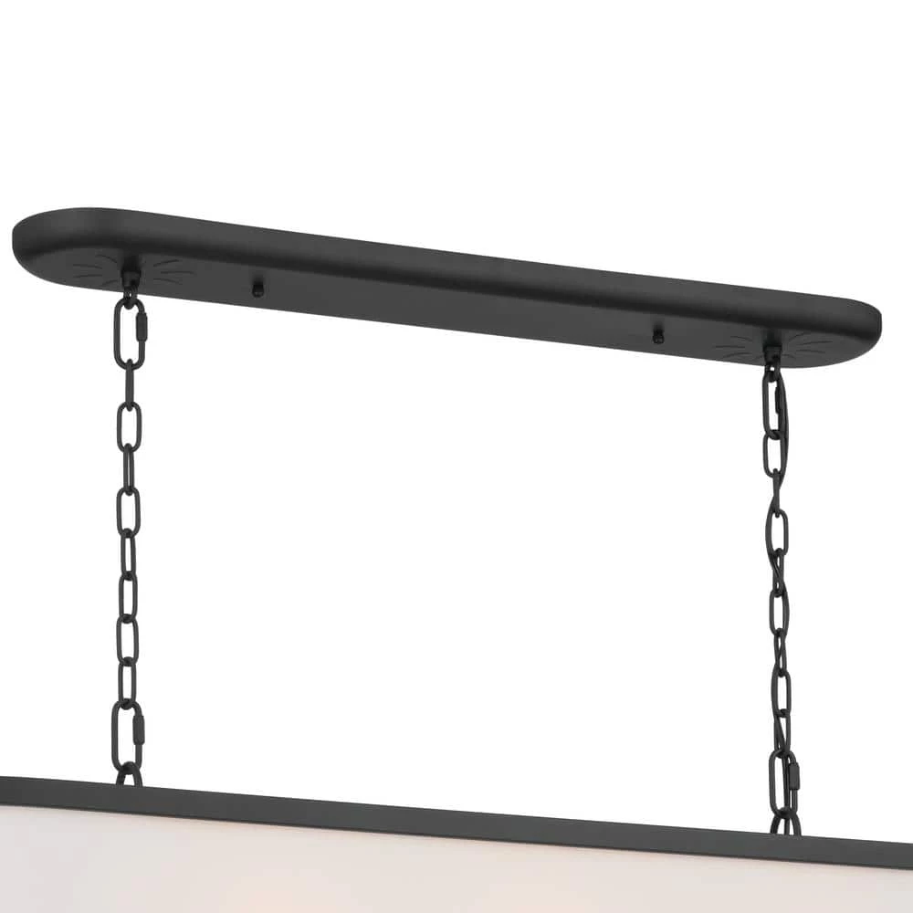 Heddle 8-Light Textured Black Vintage Dining Room Linear Chandelier with Fabric Shade by KICHLER 9 Heddle 8-Light Textured Black Vintage Dining Room Linear Chandelier with Fabric Shade by KICHLER - Image 7