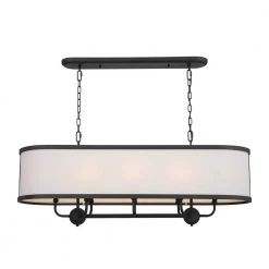 Heddle 8-Light Textured Black Vintage Dining Room Linear Chandelier with Fabric Shade by KICHLER 14 Heddle 8-Light Textured Black Vintage Dining Room Linear Chandelier with Fabric Shade by KICHLER -Kichler Sales textured black kichler chandeliers 52467bkt c3 1000