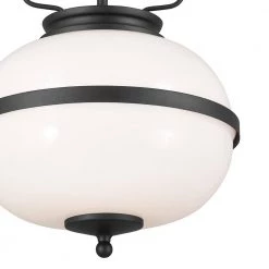 Opal 2-Light Textured Black Vintage Globe Kitchen Pendant Hanging Light with Opal Glass by KICHLER -Kichler Sales textured black kichler chandeliers 52478bkt 4f 1000