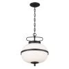 Opal 2-Light Textured Black Vintage Globe Kitchen Pendant Hanging Light with Opal Glass by KICHLER -Kichler Sales textured black kichler chandeliers 52478bkt 64 1000