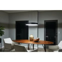 Elan Fornello 60-Watt Integrated LED Textured Black Contemporary Dining Room Hanging Light Pendant by KICHLER -Kichler Sales textured black kichler chandeliers 83455 a0 1000