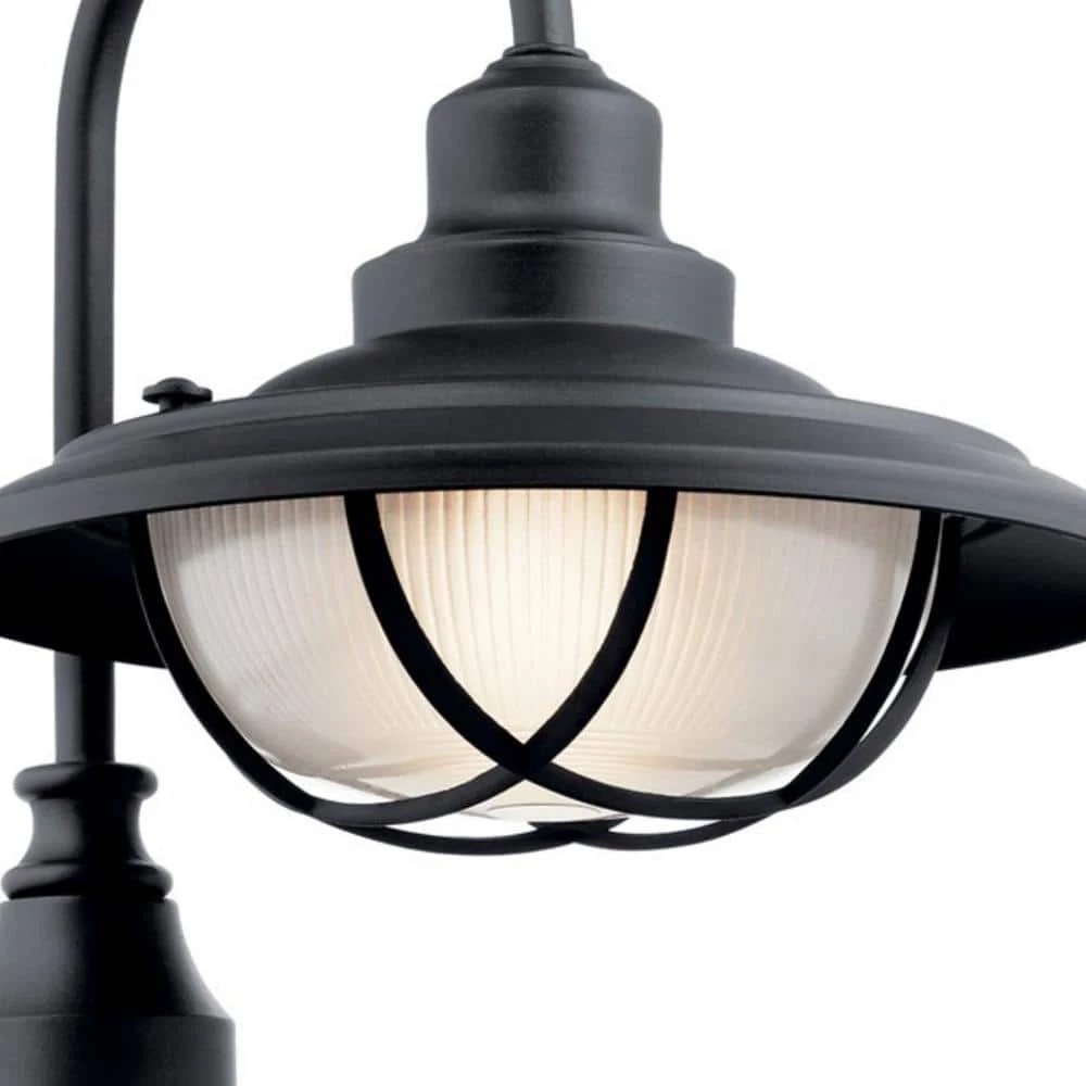 Harvest Ridge Hardwired 1-Light Textured Black 4x4 Outdoor Deck Lamp Post Light with Clear Ribbed Glass (1-Pack) by KICHLER 7 Harvest Ridge Hardwired 1-Light Textured Black 4x4 Outdoor Deck Lamp Post Light with Clear Ribbed Glass (1-Pack) by KICHLER - Image 5