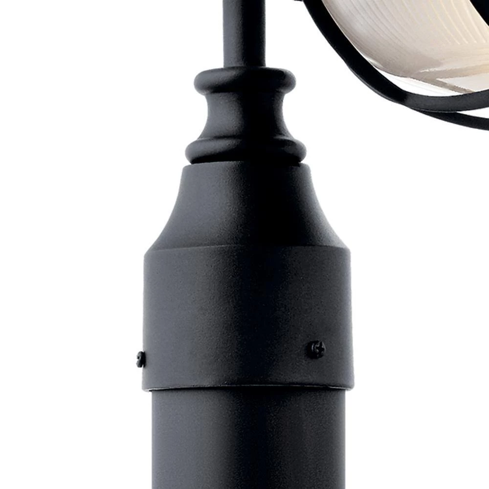 Harvest Ridge Hardwired 1-Light Textured Black 4x4 Outdoor Deck Lamp Post Light with Clear Ribbed Glass (1-Pack) by KICHLER 8 Harvest Ridge Hardwired 1-Light Textured Black 4x4 Outdoor Deck Lamp Post Light with Clear Ribbed Glass (1-Pack) by KICHLER - Image 6
