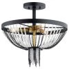 Alexia 3-Light Textured Black Hallway Semi-Flush Mount Ceiling Light with Crystal Beads Textured by KICHLER -Kichler Sales textured black kichler flush mount lights 52049bkt 64 1000